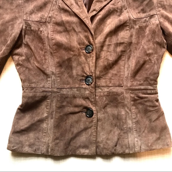 Elements by Vakko Brown suede blazer. - Picture 5 of 9